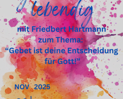 Ganz-Schön-Lebendig Gottesdienst am kommenden Sabbat